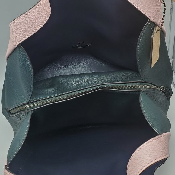 Coach Hadley Hobo in Colorblock 76088 Pine Green Aurora Multi - Picture 6 of 8